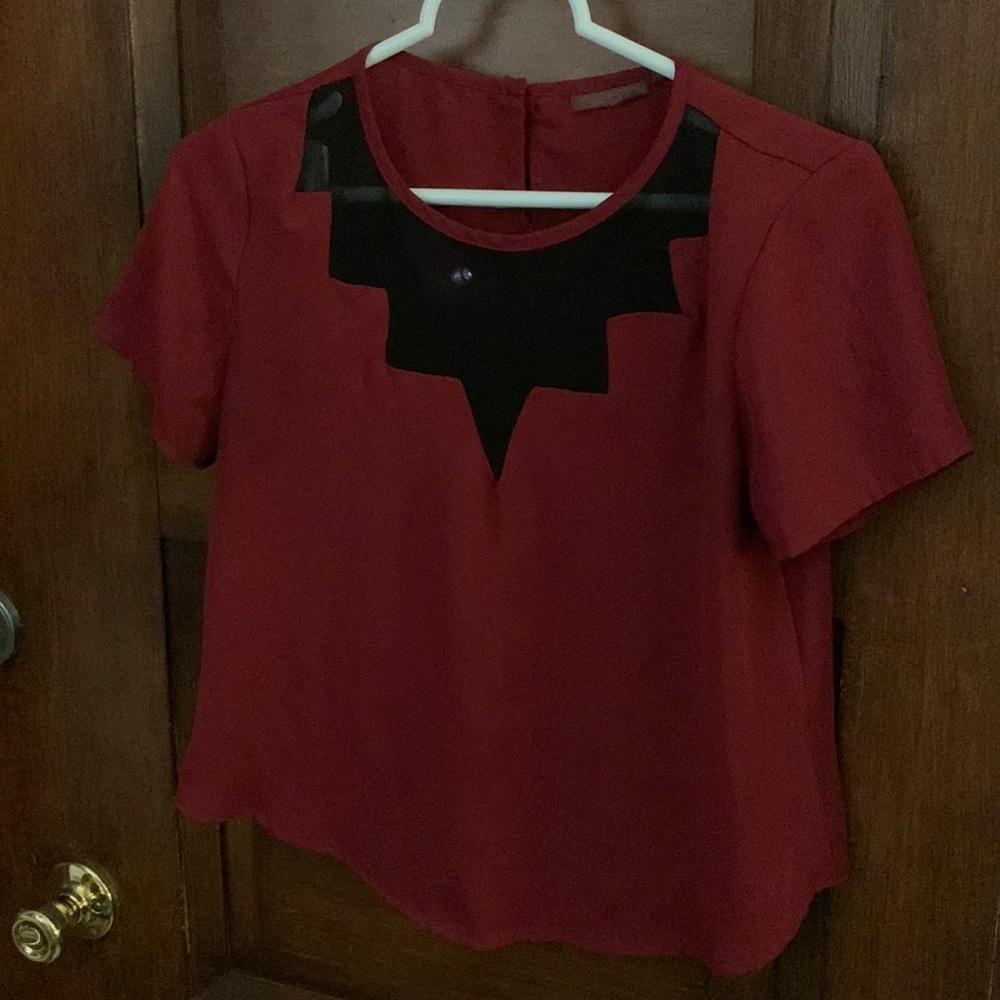 LA Hearts Burgundy top